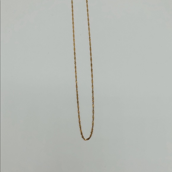 10K Gold Singapore Twist Chain Necklace Italy - Picture 4 of 10
